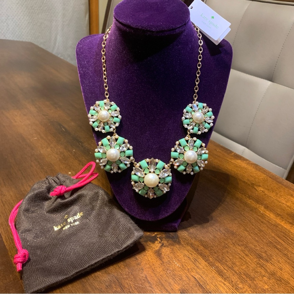 Kate Spade Green and Gold Statement Necklace